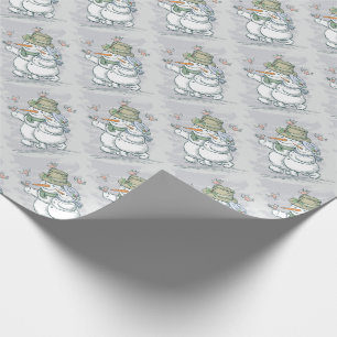 Snowmen and Birds  Wrapping Paper