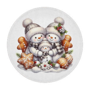 Snowmen and Gingerbread cookies Cutting Board