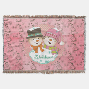 Snowmen and More Snowmen Holiday Throw Blanket