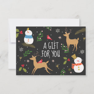Snowmen and Reindeer Christmas Gift Certificate