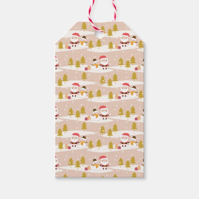 Snowmen and Santa Gift Tags (Front)