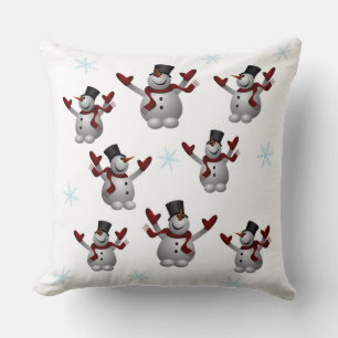 Snowmen and Snowflakes Cushion