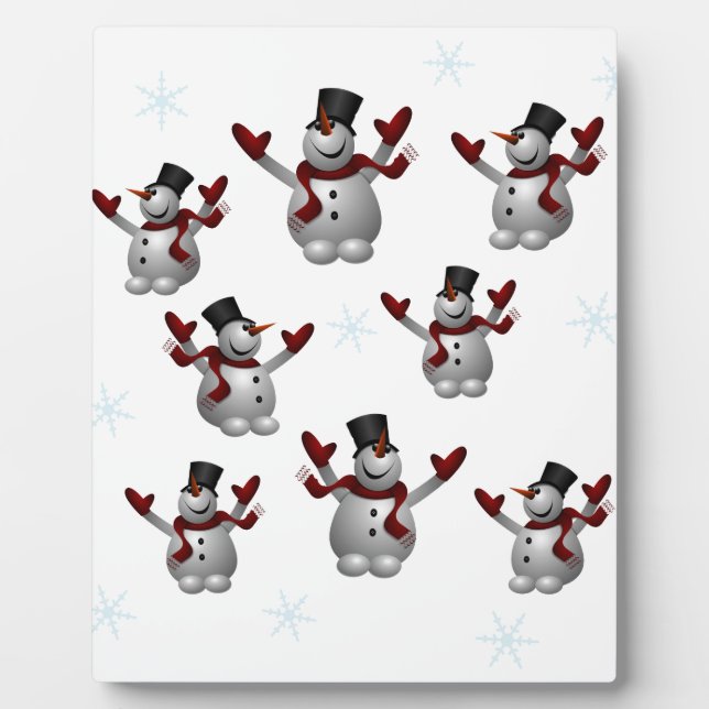 Snowmen and Snowflakes Plaque (Front)