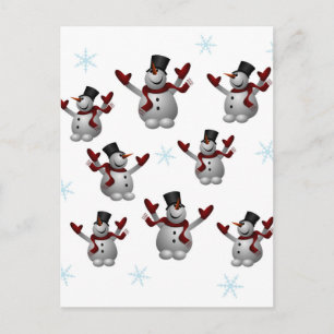 Snowmen and Snowflakes Postcard
