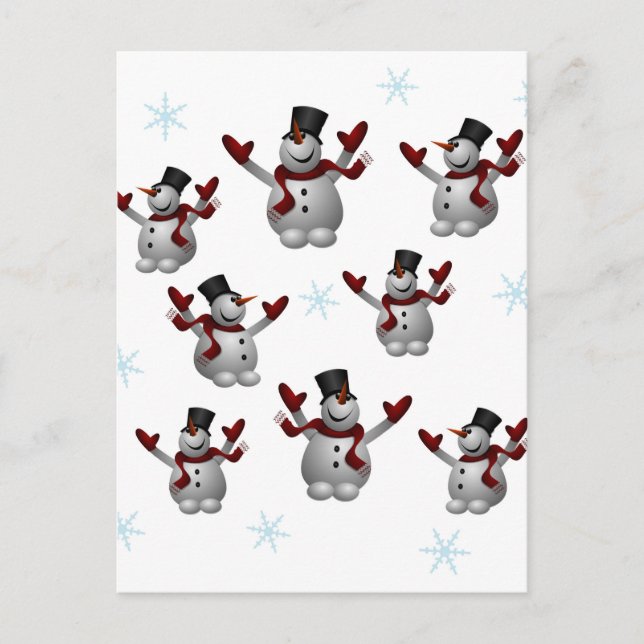 Snowmen and Snowflakes Postcard (Front)
