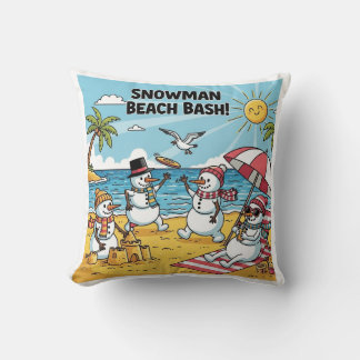 Snowmen Beach Bash Cushion