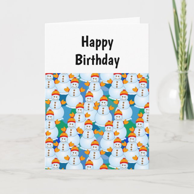 Snowmen Birthday Card (Front)