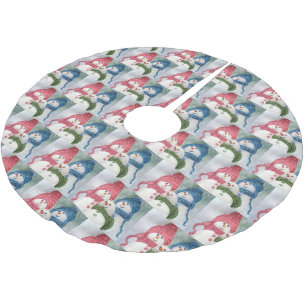 SNOWMEN BRUSHED POLYESTER TREE SKIRT