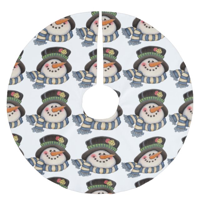 Snowmen Brushed Polyester Tree Skirt (Front)