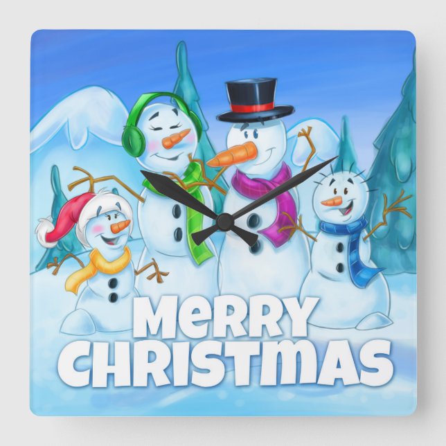 Snowmen cartoon clock (Front)