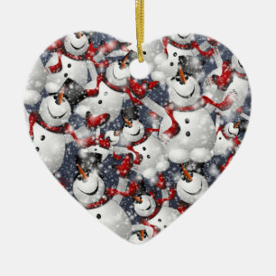 Snowmen Ceramic Ornament