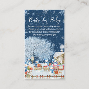 Snowmen Christmas Baby Shower, Books for Baby Enclosure Card