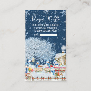 Snowmen Christmas Baby Shower, Diaper Raffle Enclosure Card
