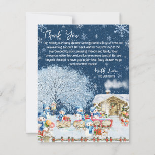Snowmen Christmas Baby Shower Thank You Card