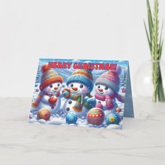 Snowmen Christmas Card Holiday (Front)