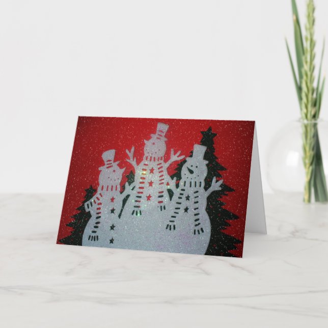 Snowmen Christmas Greeting Card (Front)