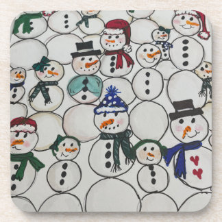 Snowmen christmas Ornament Hand Painted snowman Coaster