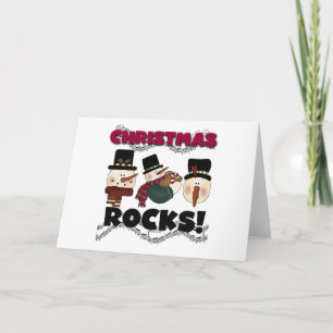 Snowmen Christmas Rocks Holiday Card