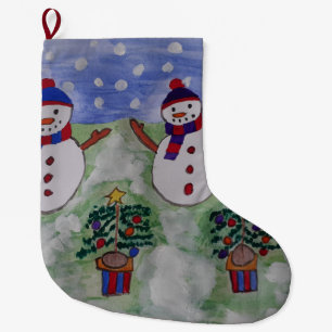 Snowmen & Christmas Tree Stocking