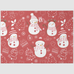 Snowmen Christmas Trees Ornaments Christmas Tissue Paper