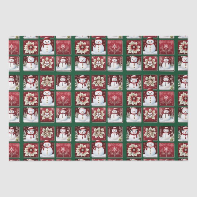 Snowmen Collage Tissue Paper (Front)