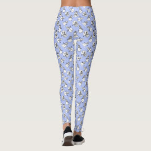 Snowmen Cute Pastel Blue Patterned Leggings