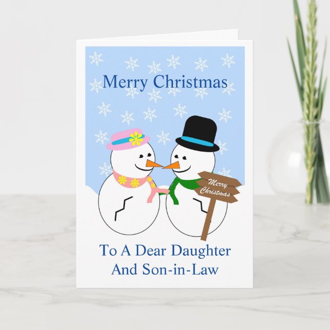 Snowmen Daughter And Son In Law Christmas Card (Front)