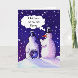 Snowmen Don't Eat Beans Holiday Card