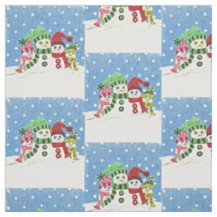 Snowmen family (pattern) fabric
