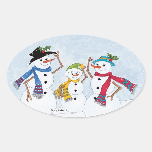  Snowmen Family Stickers (Front)