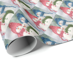 SNOWMEN FAMILY WRAPPING PAPER