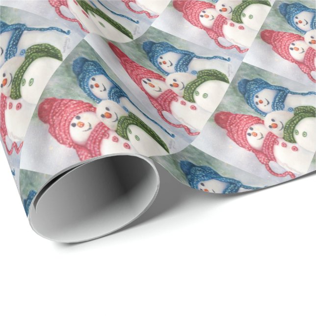 SNOWMEN FAMILY WRAPPING PAPER (Roll Corner)