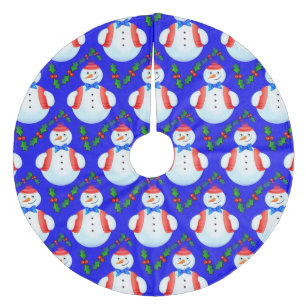 Snowmen Fleece Tree Skirt