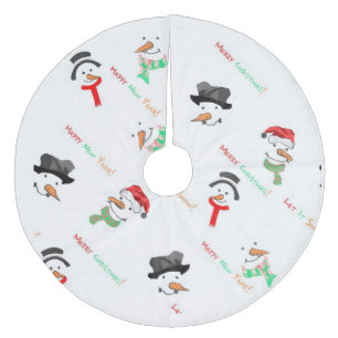 Snowmen Fleece Tree Skirt