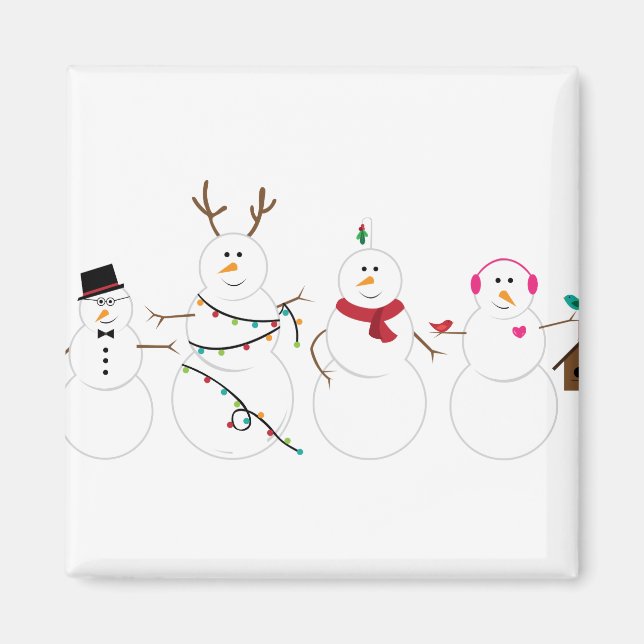 Snowmen Friends Magnet (Front)
