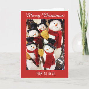 Snowmen From All of Us Merry Christmas Card