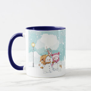 Snowmen Gathering & Play In The Holiday Season  Mug
