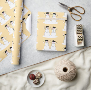 Snowmen Graduation  Wrapping Paper