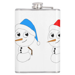 snowmen hip flask