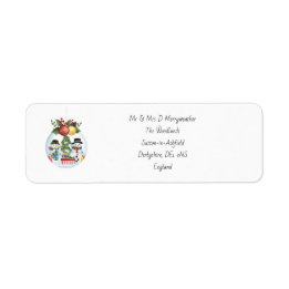 Snowmen in a Bauble Address Return Address Label