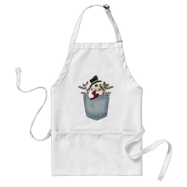 Snowmen in Pocket Standard Apron (Front)