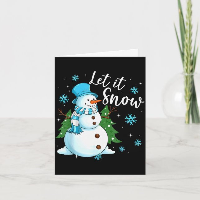 Snowmen Let It Snow Christmas Funny Family Matchin Card (Front)