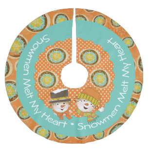 Snowmen Melt My Heart 2 Holiday Tree Skirt