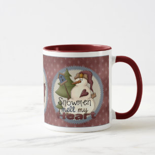 Snowmen Melt My Heart Ringer Mug
