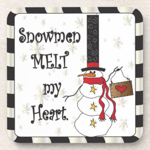 Snowmen Melt your Heart   Christmas Coaster