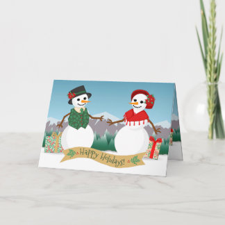Snowmen Paper Doll Holiday Card