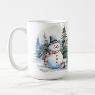 Snowmen Pine Wood Winter Christmas Mug