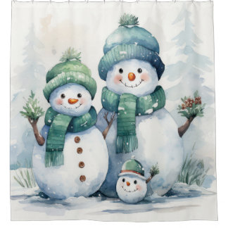 Snowmen Shower Curtain