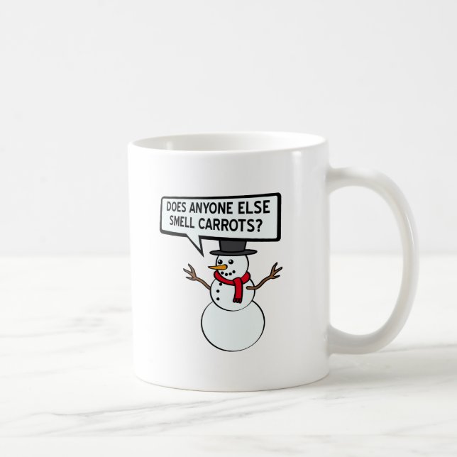 Snowmen Smell Carrots Funny Mug (Right)