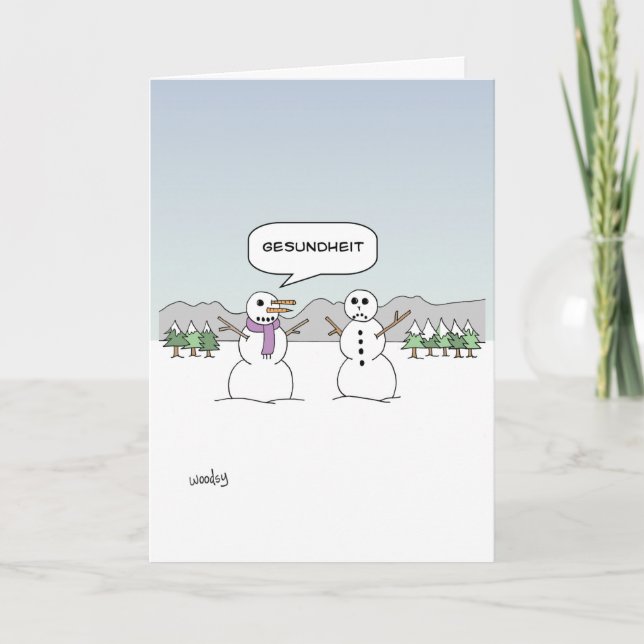 Snowmen Sneeze Card (Front)